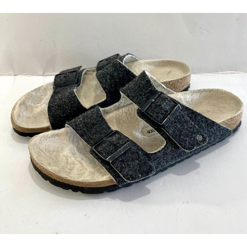 Birkenstock sandals arizona Shearling dark gray lined unisrex